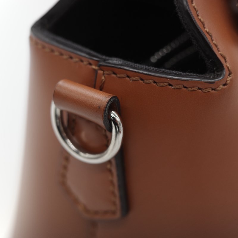 Fendi 芬迪 8BL 中型 By The Way 焦糖色 Logo 牛皮 波士頓包 手提包 斜挎包-17