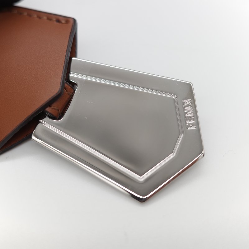 Fendi 芬迪 8BL 中型 By The Way 焦糖色 Logo 牛皮 波士頓包 手提包 斜挎包-23