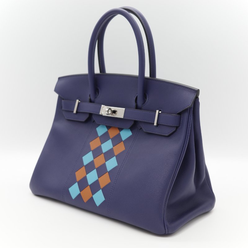 全套全配♥️ Hermès 愛馬仕 限量款 Birkin 30 菱格紋 編織皮革 Epsom皮 銀扣 手提 柏金包 D 刻-3