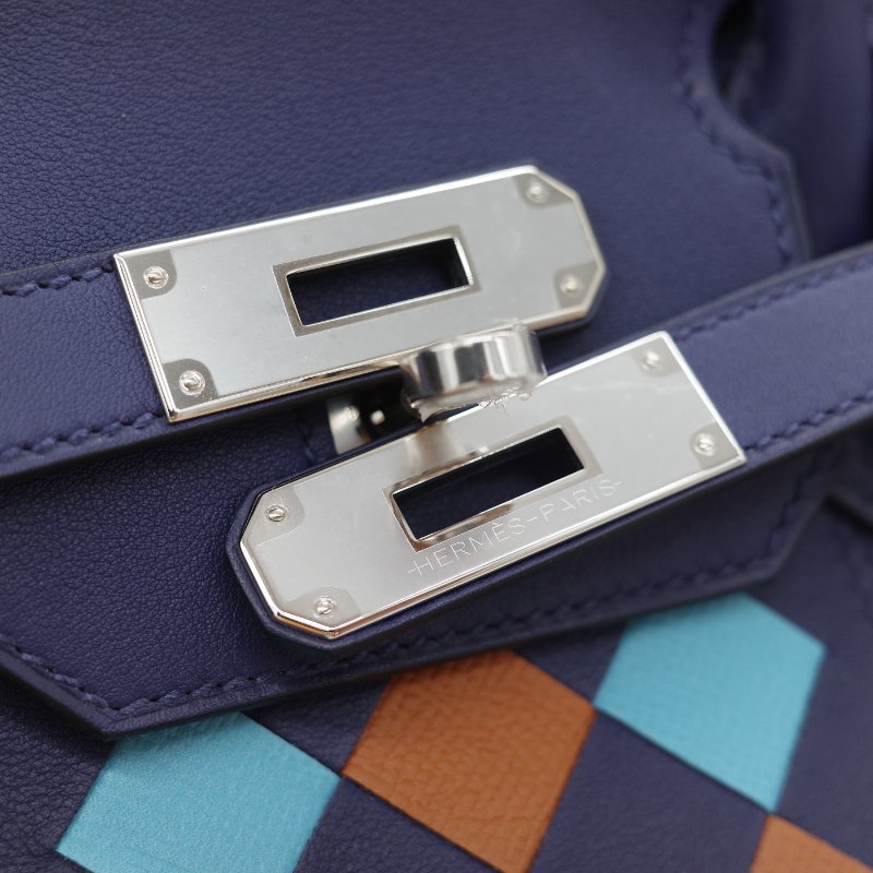 全套全配♥️ Hermès 愛馬仕 限量款 Birkin 30 菱格紋 編織皮革 Epsom皮 銀扣 手提 柏金包 D 刻-18