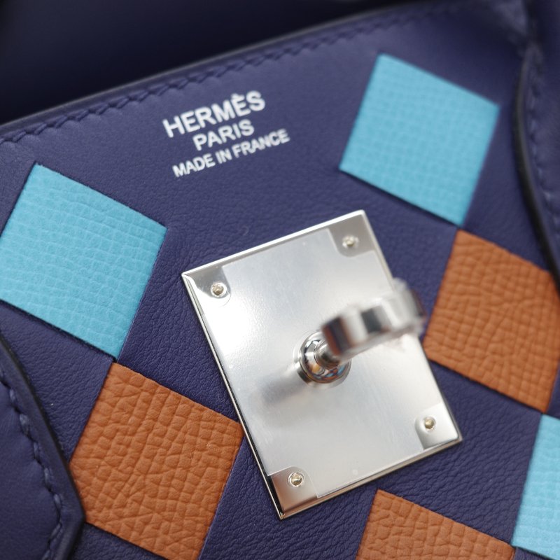 全套全配♥️ Hermès 愛馬仕 限量款 Birkin 30 菱格紋 編織皮革 Epsom皮 銀扣 手提 柏金包 D 刻-20