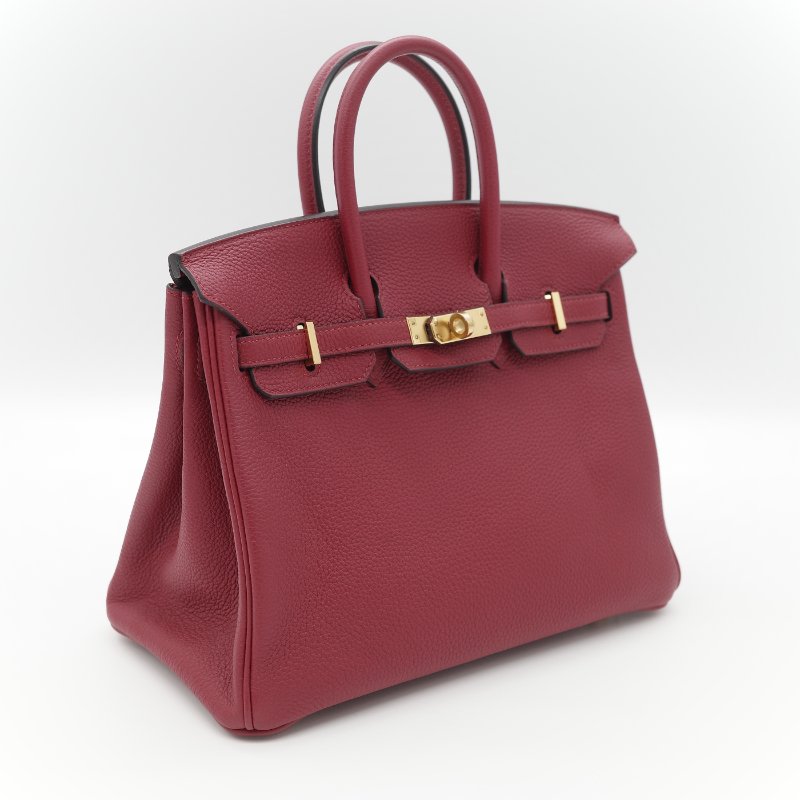 Hermès 愛馬仕 Birkin 25 BK25 酒紅色 Togo 牛皮 手提包 鉑金包 X 刻-2