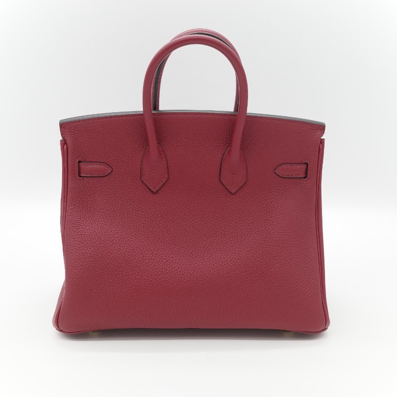 Hermès 愛馬仕 Birkin 25 BK25 酒紅色 Togo 牛皮 手提包 鉑金包 X 刻-4