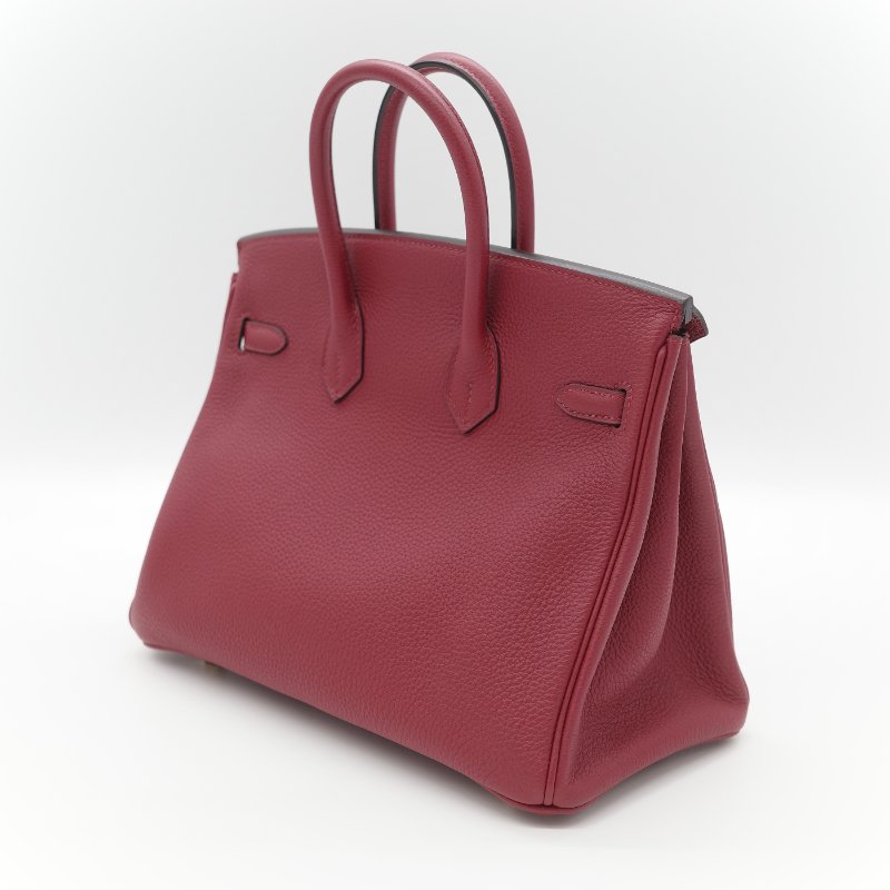 Hermès 愛馬仕 Birkin 25 BK25 酒紅色 Togo 牛皮 手提包 鉑金包 X 刻-6