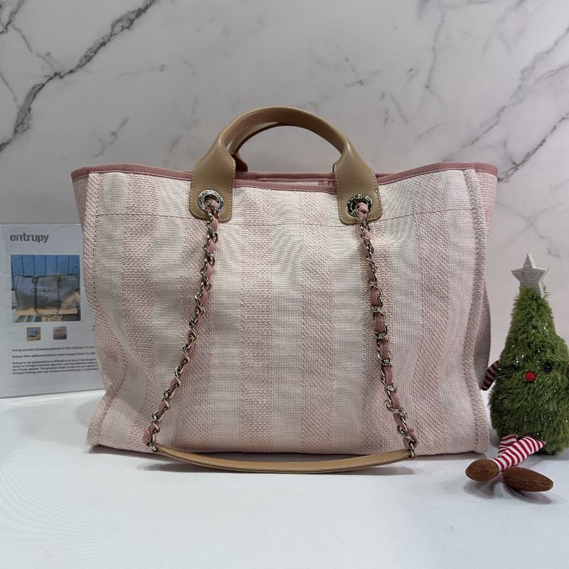 CHANEL Deauville 粉色沙灘托特包-1