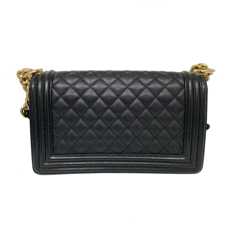 △ Chanel 香奈兒 Black Caviar Skin Gold Tone Metal Boy 25 Chain Shoulder Bag No.27 A67086 黑色粒紋小牛皮金色金屬鎖鏈肩背袋No.27 - 267005391-1