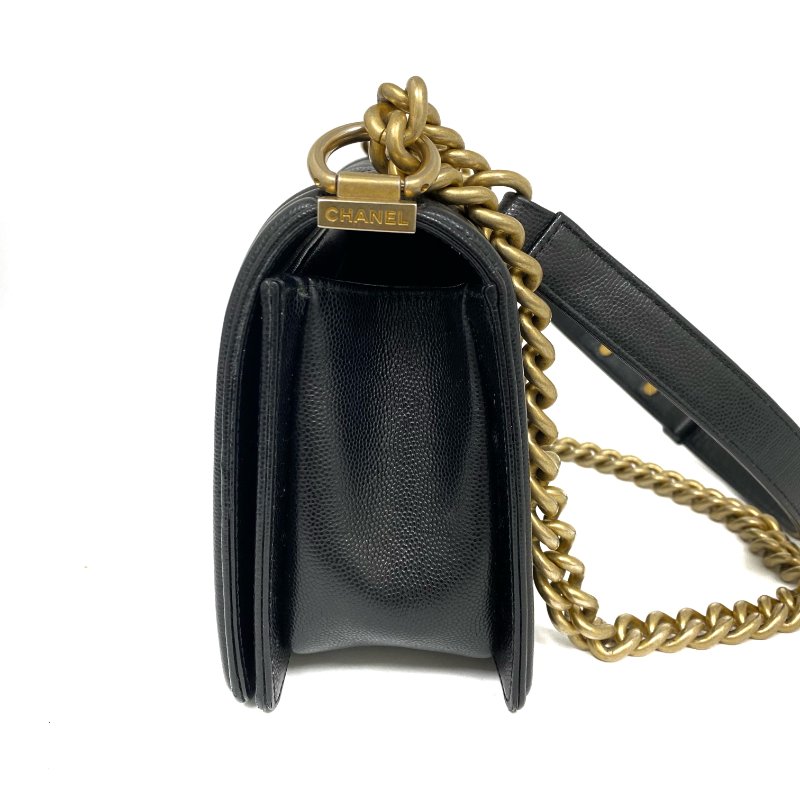 △ Chanel 香奈兒 Black Caviar Skin Gold Tone Metal Boy 25 Chain Shoulder Bag No.27 A67086 黑色粒紋小牛皮金色金屬鎖鏈肩背袋No.27 - 267005391-2