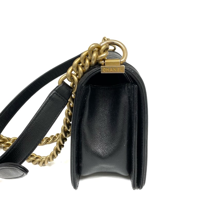 △ Chanel 香奈兒 Black Caviar Skin Gold Tone Metal Boy 25 Chain Shoulder Bag No.27 A67086 黑色粒紋小牛皮金色金屬鎖鏈肩背袋No.27 - 267005391-3