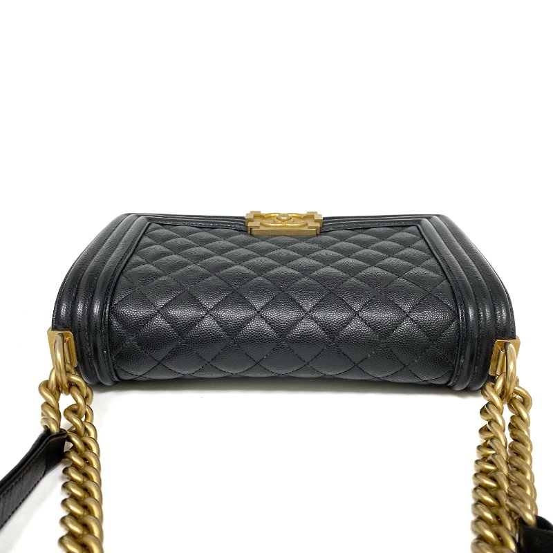 △ Chanel 香奈兒 Black Caviar Skin Gold Tone Metal Boy 25 Chain Shoulder Bag No.27 A67086 黑色粒紋小牛皮金色金屬鎖鏈肩背袋No.27 - 267005391-5
