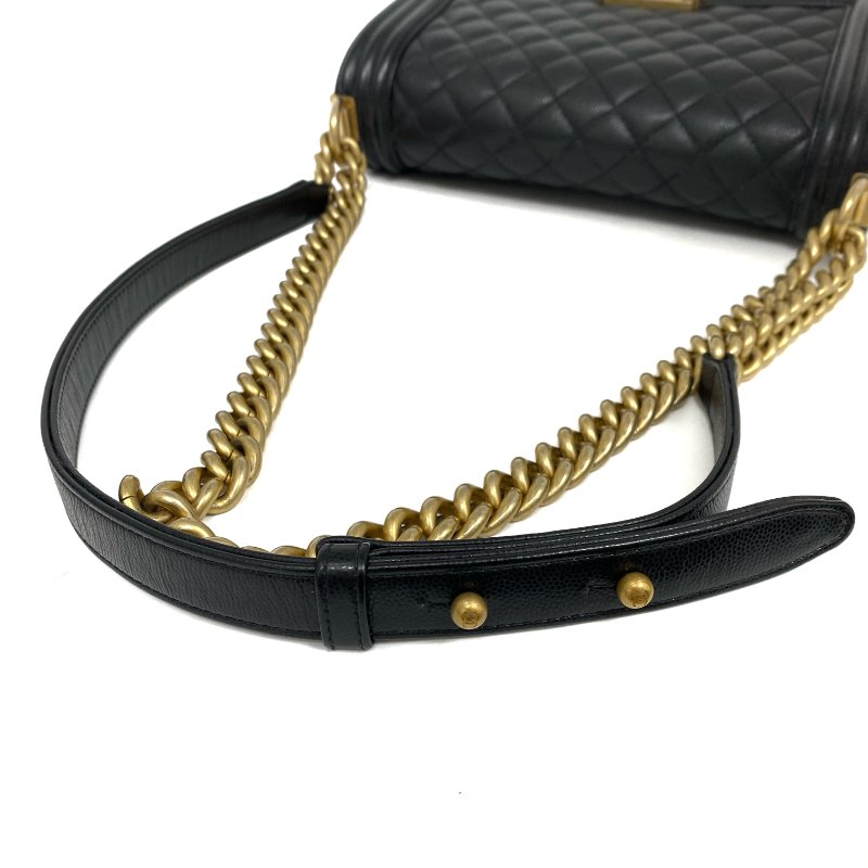△ Chanel 香奈兒 Black Caviar Skin Gold Tone Metal Boy 25 Chain Shoulder Bag No.27 A67086 黑色粒紋小牛皮金色金屬鎖鏈肩背袋No.27 - 267005391-6