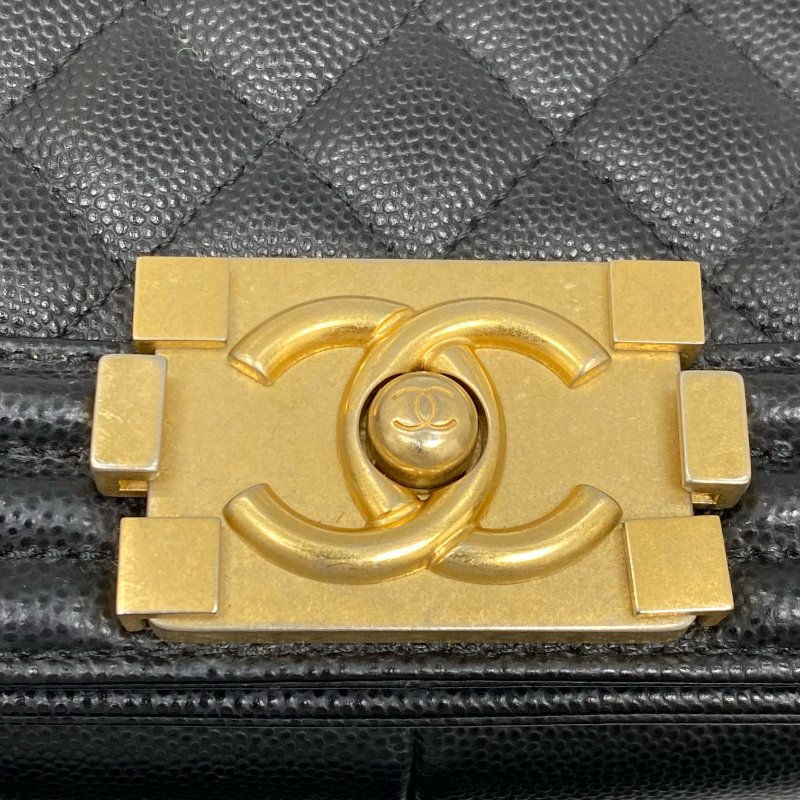 △ Chanel 香奈兒 Black Caviar Skin Gold Tone Metal Boy 25 Chain Shoulder Bag No.27 A67086 黑色粒紋小牛皮金色金屬鎖鏈肩背袋No.27 - 267005391-13