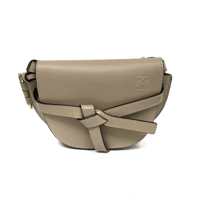△ Loewe 羅意威 Beige Calfskin Mini Gate Dual Shoulder Bag 淺褐色小牛皮肩背袋 - 267005285-1