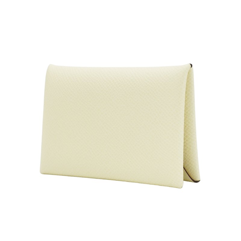 Hermes Calvi 釦式對開卡包/卡片夾(白)-1