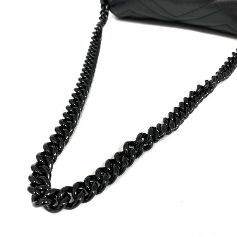 △ Gucci 古馳 Black Calfskin GG Marmont Square Chain Shoulder Bag 739681 黑色小牛皮鎖鏈肩背袋 - 267004724-7