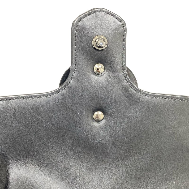 △ Gucci 古馳 Black Calfskin GG Marmont Square Chain Shoulder Bag 739681 黑色小牛皮鎖鏈肩背袋 - 267004724-14