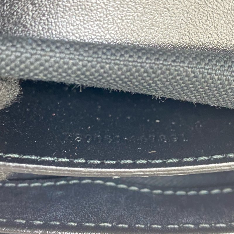 △ Gucci 古馳 Black Calfskin GG Marmont Square Chain Shoulder Bag 739681 黑色小牛皮鎖鏈肩背袋 - 267004724-21