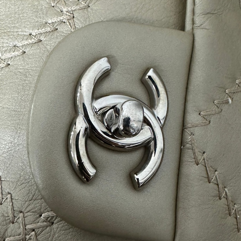 Chanel 橄欖綠銀釦CF-3