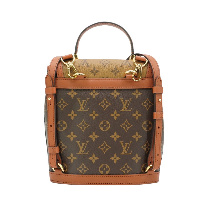 Louis Vuitton Dauphine 帆布金釦後背包(M45142-咖)-2