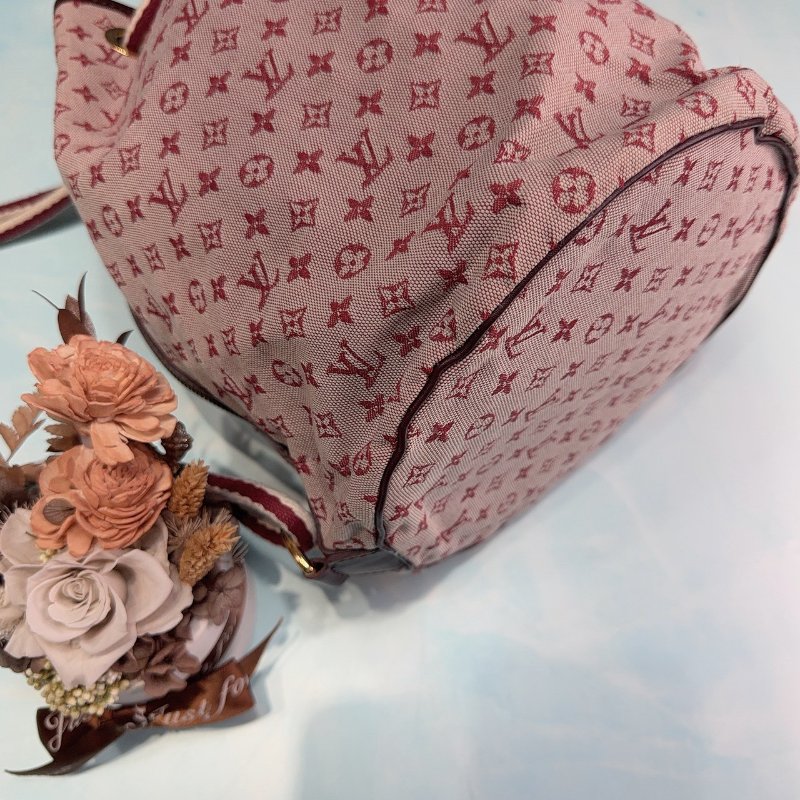 LV 粉紅帆布束口水桶包-7
