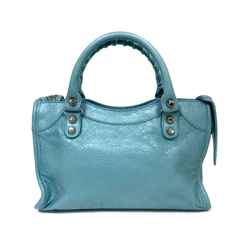△ Balenciaga 巴黎世家 Blue Goatskin Mini City 2 Way Bag 300295 藍色山羊皮兩用袋 - 267004471-2