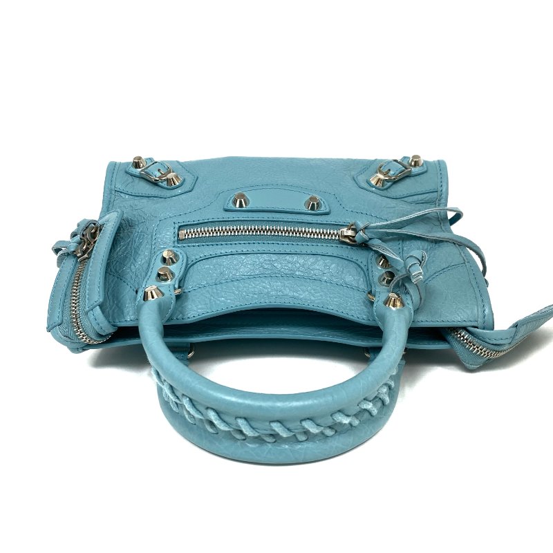 △ Balenciaga 巴黎世家 Blue Goatskin Mini City 2 Way Bag 300295 藍色山羊皮兩用袋 - 267004471-6