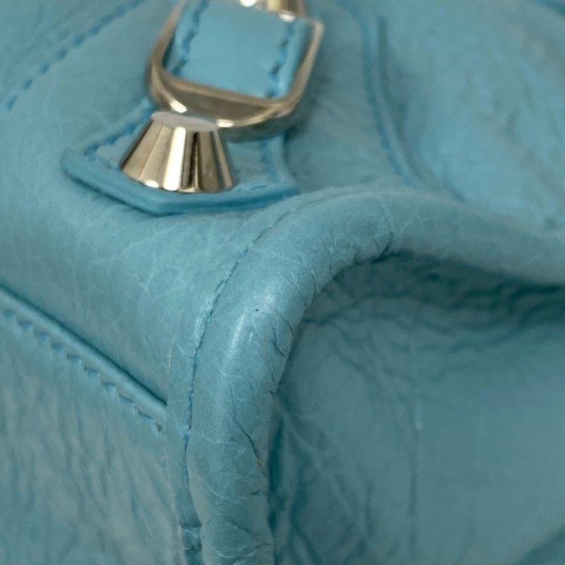 △ Balenciaga 巴黎世家 Blue Goatskin Mini City 2 Way Bag 300295 藍色山羊皮兩用袋 - 267004471-9