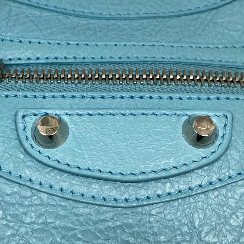 △ Balenciaga 巴黎世家 Blue Goatskin Mini City 2 Way Bag 300295 藍色山羊皮兩用袋 - 267004471-12