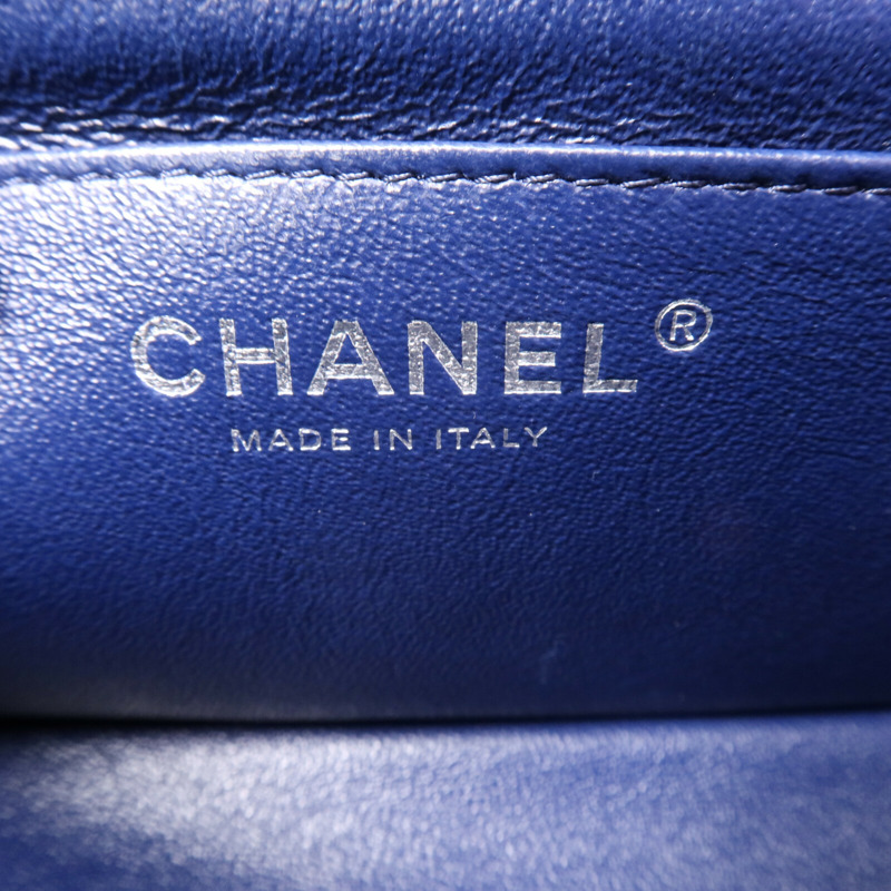 CHANEL 羊皮皮革Mini Classic 20銀扣鏈帶肩背袋-5