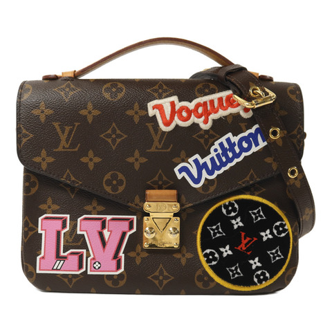 LOUIS VUITTON Monogram Patches Pochette Metis金扣手挽肩背兩用袋