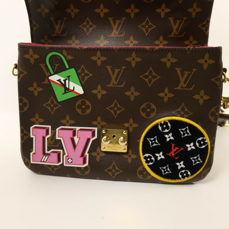 LOUIS VUITTON Monogram Patches Pochette Metis金扣手挽肩背兩用袋-4