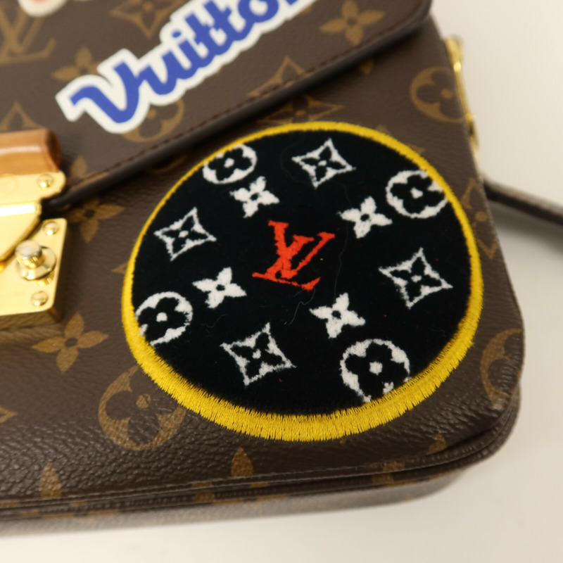 LOUIS VUITTON Monogram Patches Pochette Metis金扣手挽肩背兩用袋-15