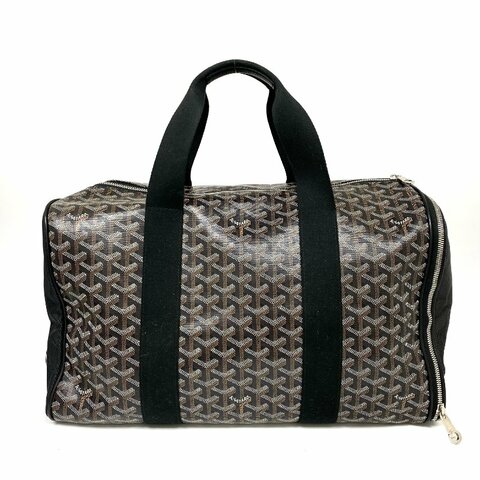 △ Goyard 高雅德 Black Coated Canvas Voltigeur MM Luxury Pet Carrier Bag 黑色塗層帆布寵物袋 - 267004382