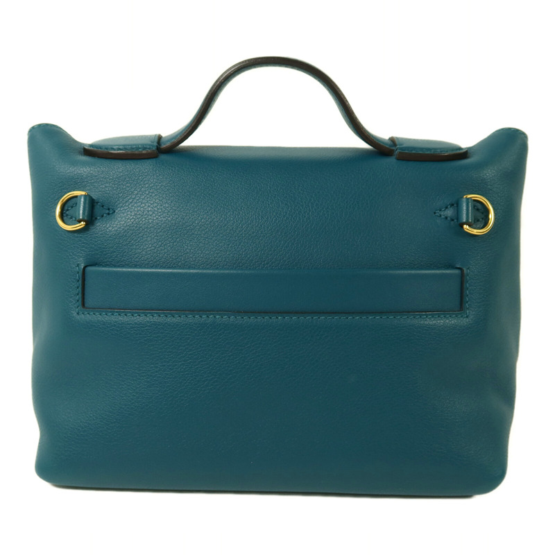 HERMES Evercolor皮革24/24 Mini金扣手挽肩背兩用袋Vert Bosphore-1