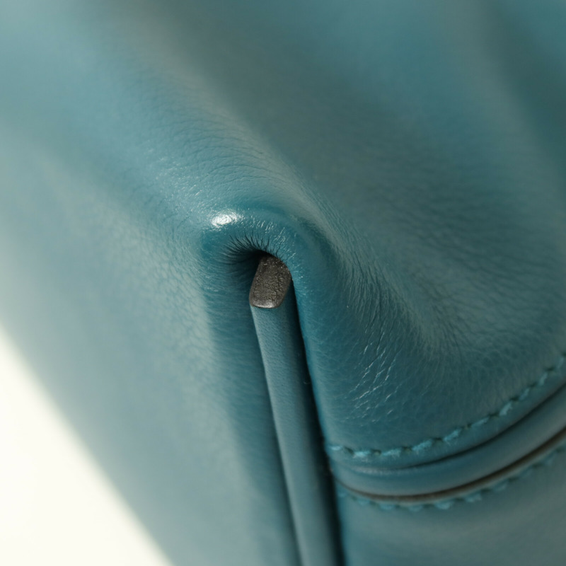 HERMES Evercolor皮革24/24 Mini金扣手挽肩背兩用袋Vert Bosphore-11