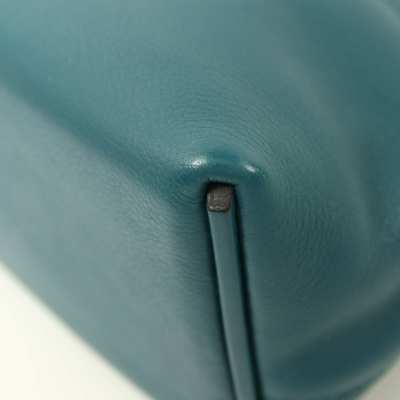 HERMES Evercolor皮革24/24 Mini金扣手挽肩背兩用袋Vert Bosphore-13