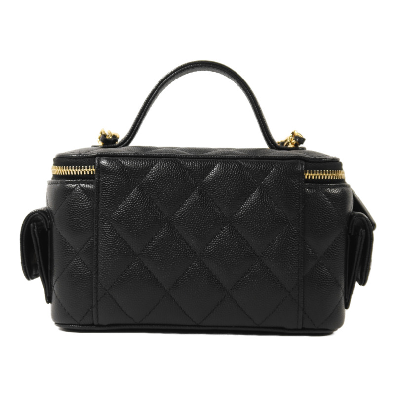 CHANEL 牛皮皮革Vanity Case金扣鏈帶肩背袋-1
