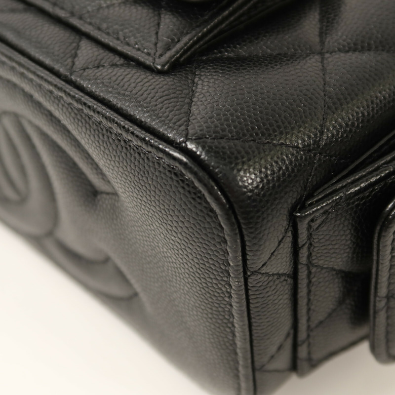 CHANEL 牛皮皮革Vanity Case金扣鏈帶肩背袋-11