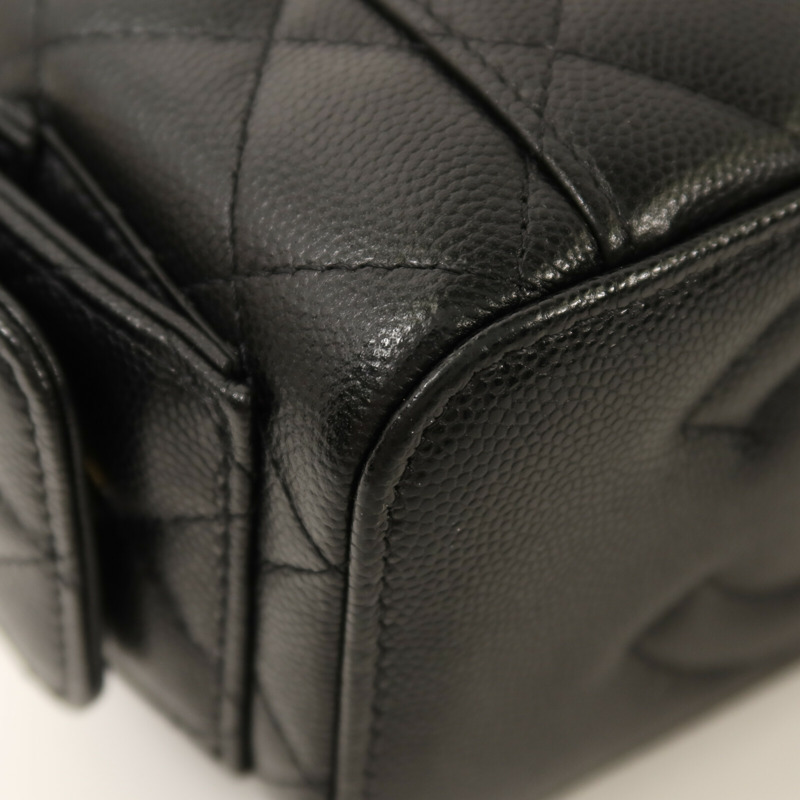 CHANEL 牛皮皮革Vanity Case金扣鏈帶肩背袋-12