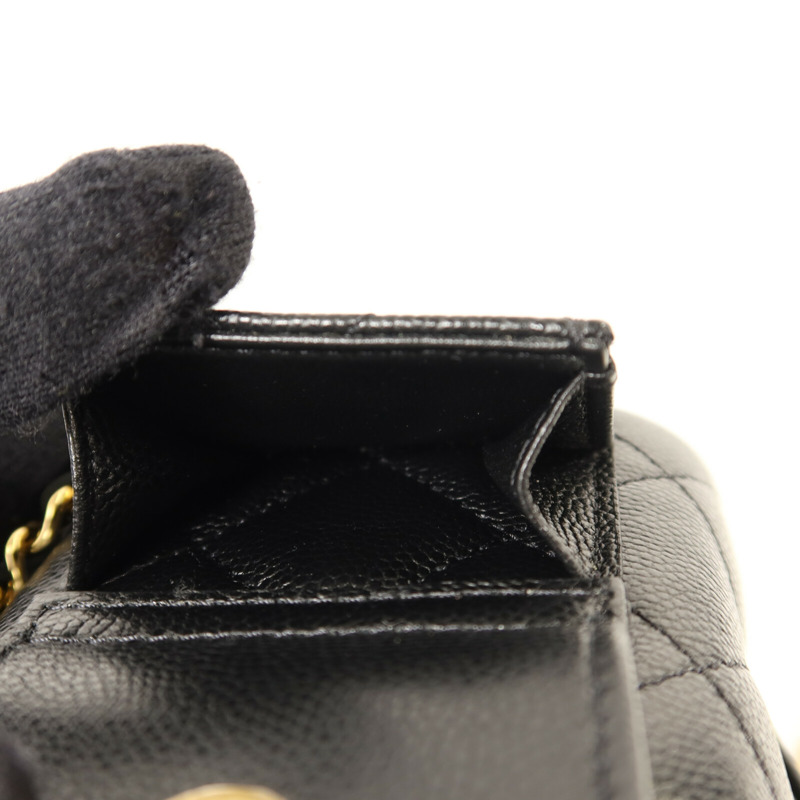 CHANEL 牛皮皮革Vanity Case金扣鏈帶肩背袋-16