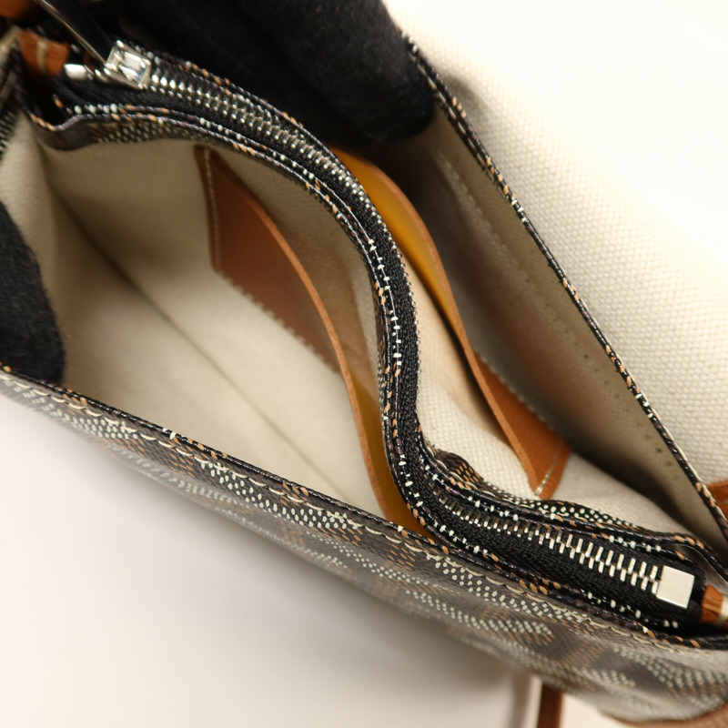 GOYARD 塗層帆布Plumet Pocket Wallet銀扣肩背袋-4