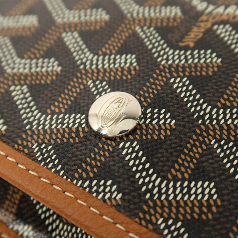 GOYARD 塗層帆布Plumet Pocket Wallet銀扣肩背袋-10