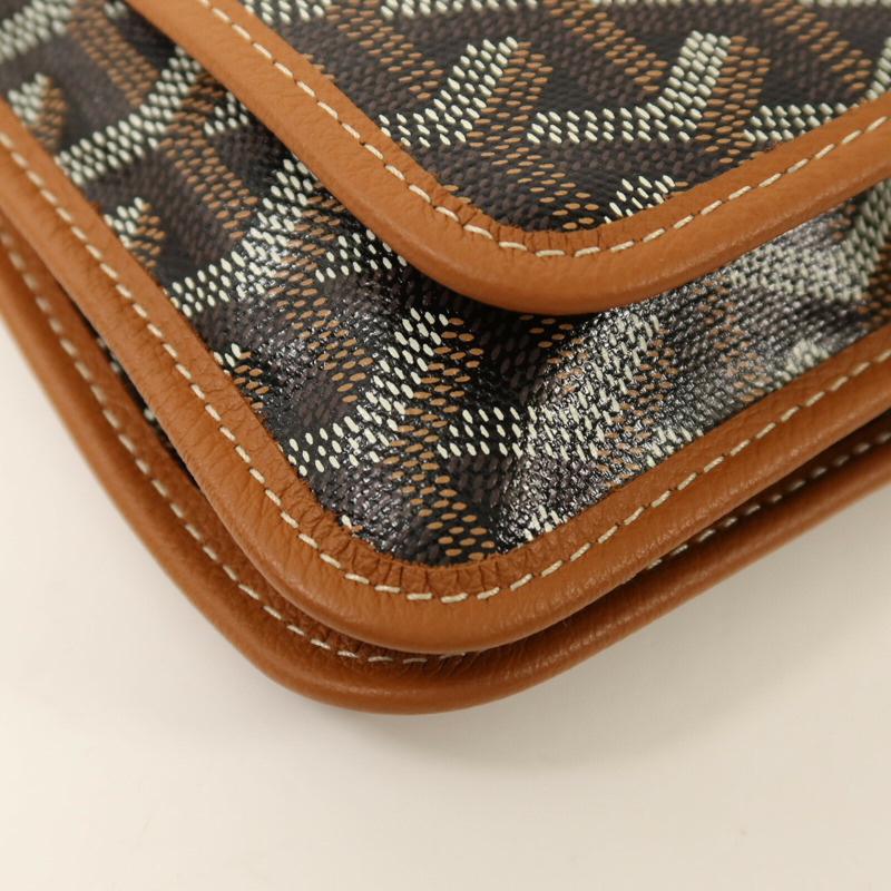GOYARD 塗層帆布Plumet Pocket Wallet銀扣肩背袋-11