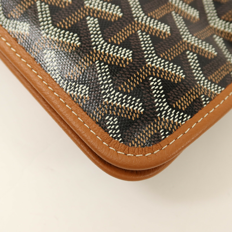 GOYARD 塗層帆布Plumet Pocket Wallet銀扣肩背袋-14