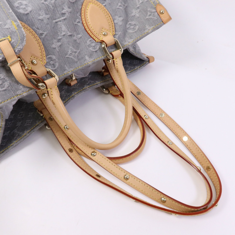 LOUIS VUITTON Monogram Denim On The Go MM金扣手挽肩背兩用袋-7