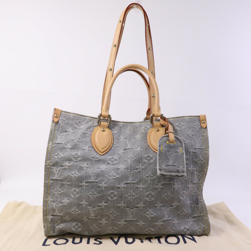 LOUIS VUITTON Monogram Denim On The Go MM金扣手挽肩背兩用袋-8