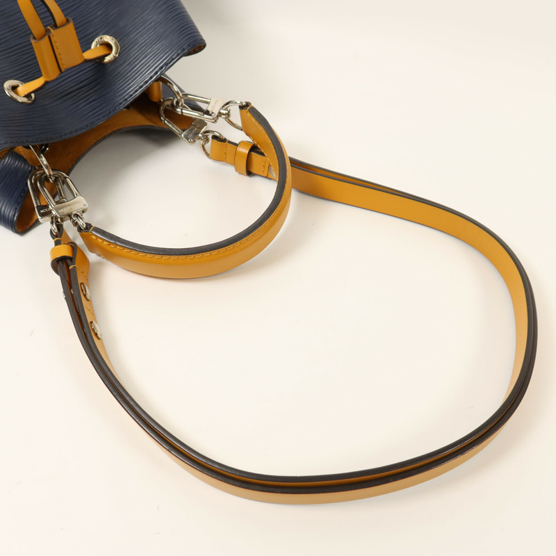 LOUIS VUITTON Epi Neo Noe BB銀扣手挽肩背兩用袋深藍色-8
