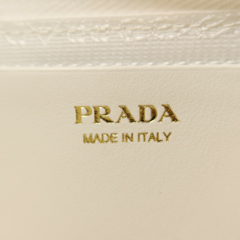 PRADA 牛皮皮革/Raffia Mini Contenitori金扣鏈帶手挽肩背兩用袋-5