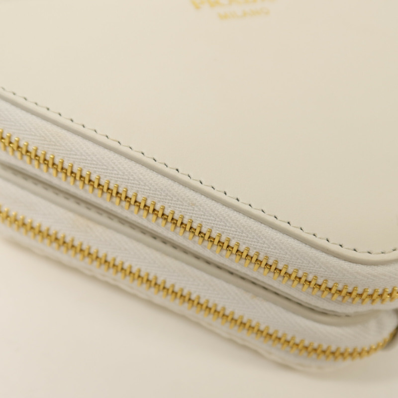 PRADA 牛皮皮革/Raffia Mini Contenitori金扣鏈帶手挽肩背兩用袋-11