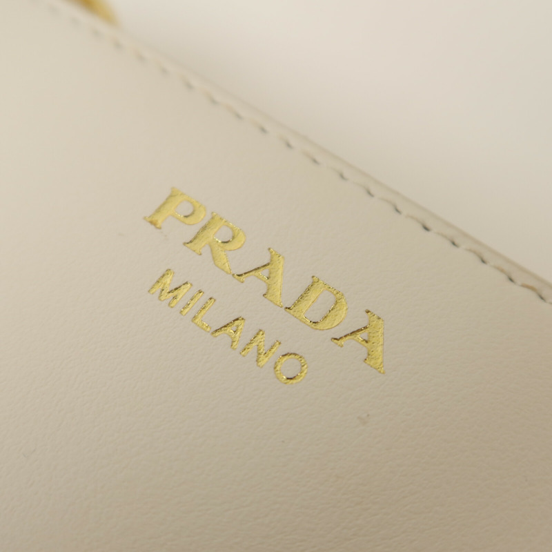 PRADA 牛皮皮革/Raffia Mini Contenitori金扣鏈帶手挽肩背兩用袋-15