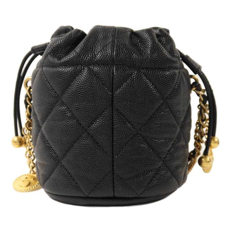 CHANEL 牛皮皮革Mini Bucket Bag金扣鏈帶肩背袋-1